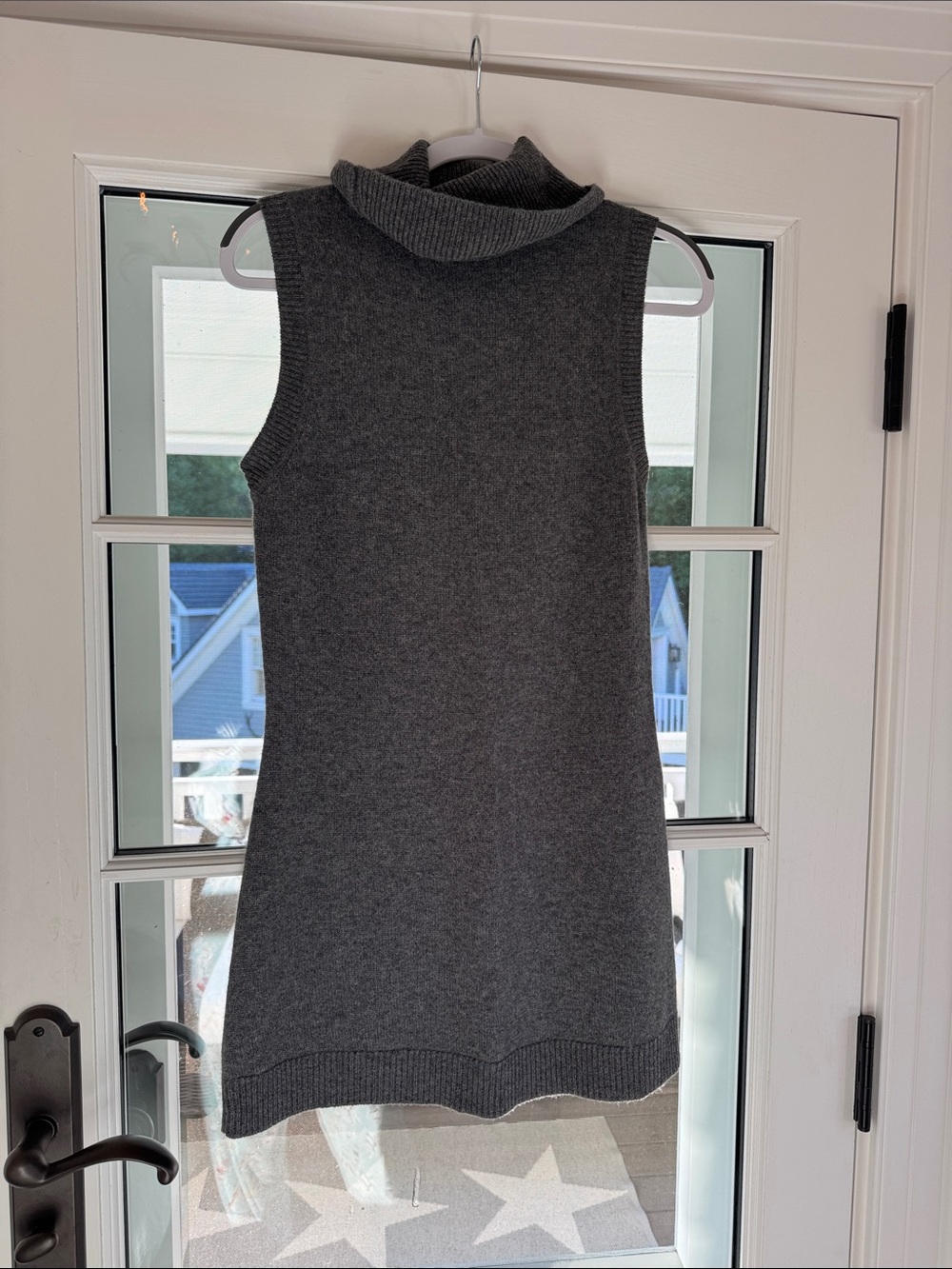 Reformation Sleeveless Turtleneck Cashmere Knit Dress - Charcoal Gray